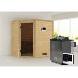 Sauna »Svea«, inkl. 9 kW Bio-Kombi-Saunaofen mit externer Steuerung, für 3 Personen