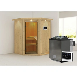 Sauna »Tartu«, inkl. 9 kW Bio-Kombi-Saunaofen mit externer Steuerung, für 3 Personen