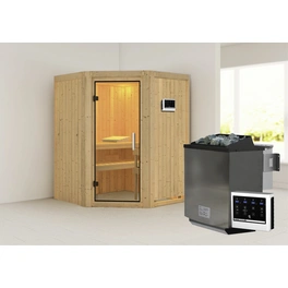 Sauna »Tartu«, inkl. 9 kW Bio-Kombi-Saunaofen mit externer Steuerung, für 3 Personen