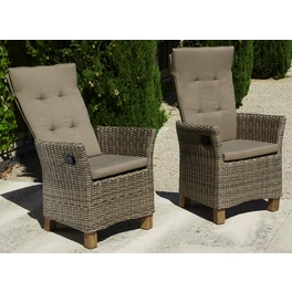 Sessel »Toskana«, BxTxH: 59 x 65,5 x 110 cm, Aluminium/ Akazienholz/ Kunststoffgeflecht