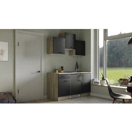 Singleküche »Capri«, mit E-Geräten, Gesamtbreite: 150 cm, Front mit Antifingerprint-Effekt