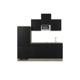 Singleküche »Capri«, mit E-Geräten, Gesamtbreite: 210 cm, Front mit Antifingerprint-Effekt