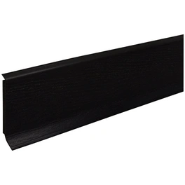 Sockelleiste, Holzoptik schwarz, PVC, LxHxT: 240 x 6 x 1,4 cm