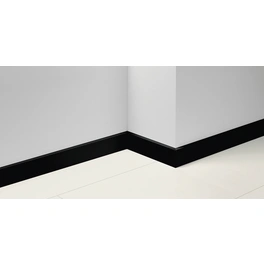 Sockelleiste, schwarz, MDF, LxHxT: 220 x 7 x 1,65 cm