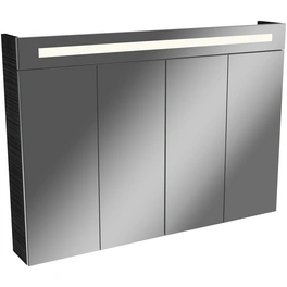 Spiegelschrank, BxHxT: 110 x 78,5 x 16,5 cm, 4-türig, eiche dunkel