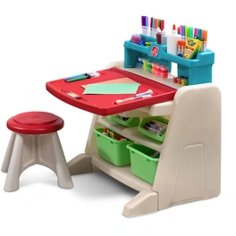 Spielzeug »Flip + Doodle Easel Desk With Stool«, mehrfarbig