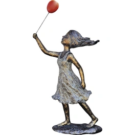 Teichfigur »Fenja mit Ballon«, Polystone, bronzefarben