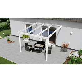 Terrassenüberdachung »Expert«, BxT: 300 x 300 cm, weiß / RAL9016, Glasdach