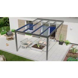 Terrassenüberdachung »Expert«, BxT: 300 x 400 cm, grau / RAL9007, Glasdach