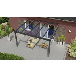 Terrassenüberdachung »Expert«, BxT: 400 x 350 cm, anthrazit / RAL7016, Glasdach