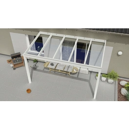 Terrassenüberdachung »Legend«, BxT: 400 x 350 cm, weiß / RAL9016, Glasdach