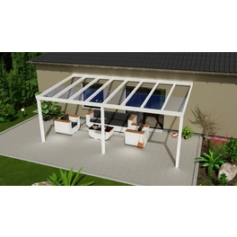 Terrassenüberdachung »Legend«, BxT: 600 x 350 cm, weiß / RAL9016, Glasdach