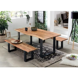 Tischgruppe »TABLES & CO«, BxHxT: 180 x 77 x 90 cm, Akazienholz/metall