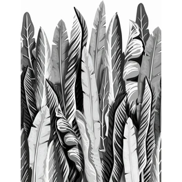 Vliestapete »Smart Art Easy«, Blätter, schwarz/weiß