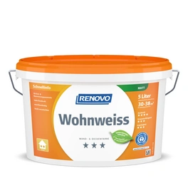 Wand- und Deckenfarbe »Wohnweiss«, stumpfmatt, 5 l