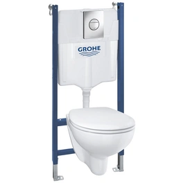 Wand-WC-Komplettset »Solido Compact«, Tiefspüler, alpinweiß, spülrandlos