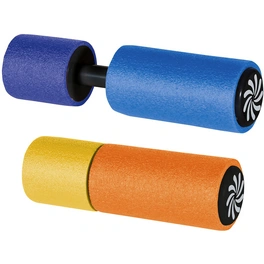 Wasserpistole, orange/gelb/blau, Reichweite: 9 m