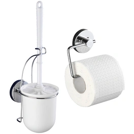 WC-Garnitur und Toilettenpapierhalter »Milazzo«, Stahl, chromfarben