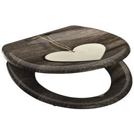 WC-Sitz »Wood Heart«, Duroplast, oval, mit Softclose-Funktion