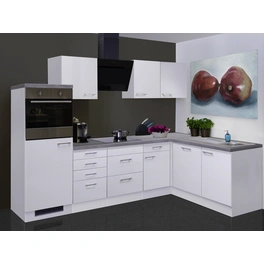 Winkelküche, mit E-Geräten, Gesamtbreite: 280 cm, Arbeitsplatte mit High Pressure Laminate (HPL)