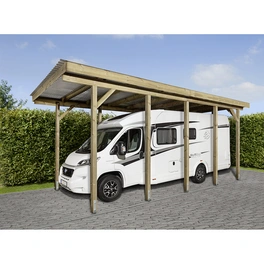 Wohnmobil-Doppelcarport »Hamburg 1«, Außenmaß BxT: 604 x 504 cm, braun, Holzart: Kiefer