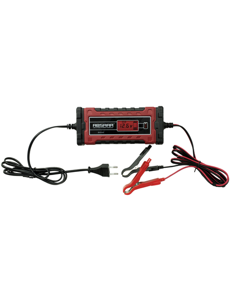 Absaar Batterieladegerät, geeignet für alle gängigen Kfz-Batterien, Kunststoff, rot/schwarz