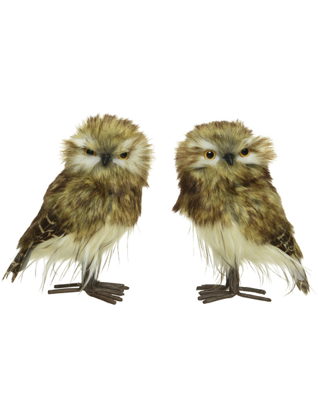 DECORIS Dekoration Plüsch-Eule, 8x10x15 cm, braun - Hagebau.at