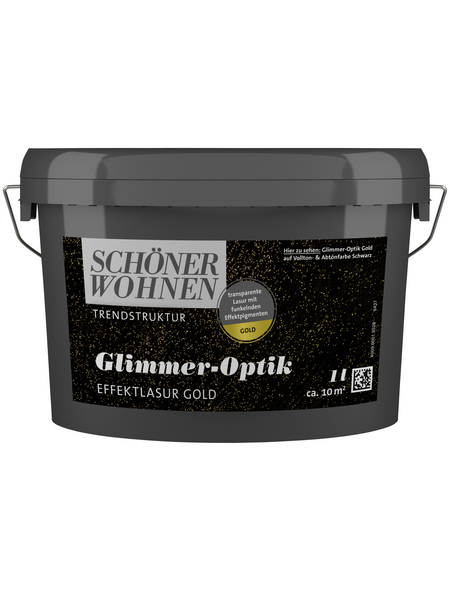SCHÖNER WOHNEN FARBE Effektlasur »Trendstruktur«, in Glimmer-Optik, goldfarben, 1 l SCHÖNER WOHNEN FARBE Effektlasur »Trendstruktur«, in Glimmer-Optik, goldfarben, 1 l