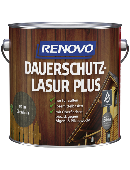 RENOVO Holzschutz-Lasur »PLUS« für außen, 4 l, Ebenholz RENOVO Holzschutz-Lasur »PLUS« für außen, 4 l, Ebenholz