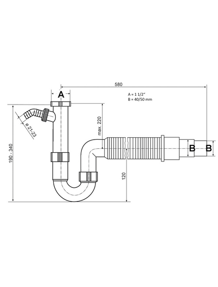 CORNAT Röhrensiphon, Kunststoff, 1 1/2", weiß - Hagebau.at