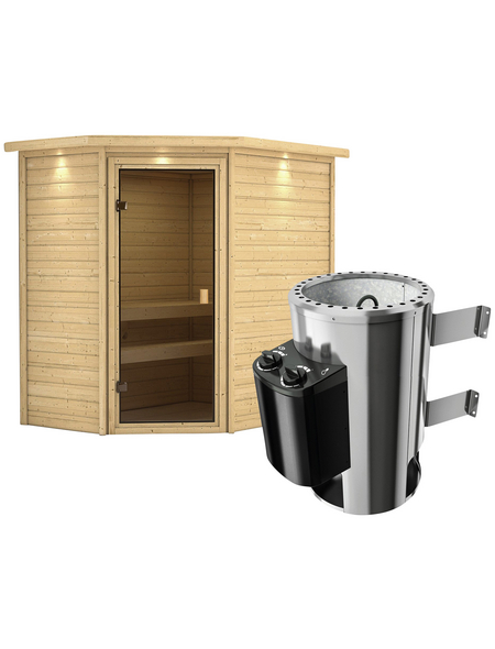 KARIBU Sauna »Baldohn«, inkl. 3.6 kW Saunaofen mit integrierter Steuerung, für 3 Personen