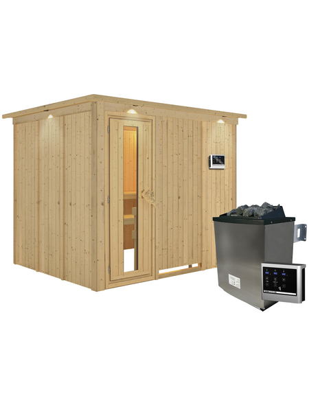 KARIBU Sauna »Jöhvi«, inkl. 9 kW Saunaofen mit externer Steuerung, für 4 Personen