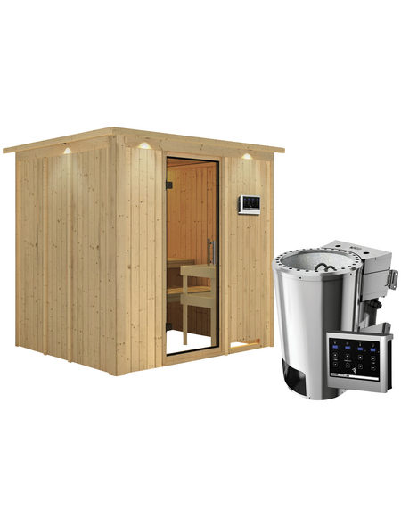 KARIBU Sauna »Olai«, inkl. 3.6 kW Saunaofen mit externer Steuerung, für 3 Personen