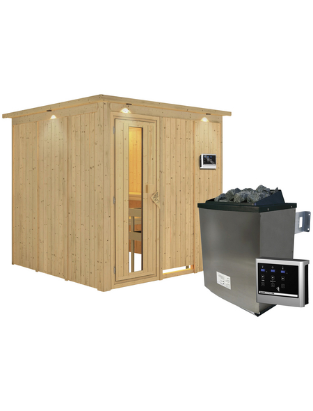 KARIBU Sauna »Valga«, inkl. 9 kW Saunaofen mit externer Steuerung, für 4 Personen