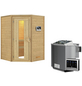 WOODFEELING Sauna »Franka«, inkl. 9 kW Bio-Kombi-Saunaofen mit externer Steuerung, für 3 Personen-Thumbnail