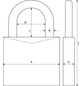 ABUS Vorhangschloss, aus Metall, 95 mm Breite, silberfarben-Thumbnail