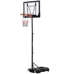 HOMCOM Basketballständer, schwarz, Stahl/PVC/Kunststoff
