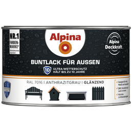 alpina Buntlack, grau , glänzend
