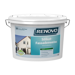 RENOVO Fassadenfarben, ca. 6 - 7,6 m²/l, weiß, matt, 10 l