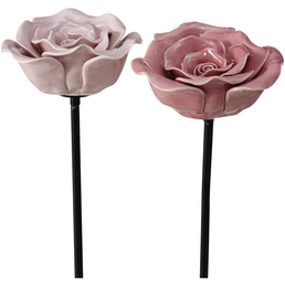 BOLTZE Gartenstab »Rose«, Keramik, mehrfarbig