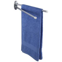 WENKO Handtuchstange »Handtuchhalter mit 2 runden Armen Basic«, EdelStahl, silberfarben