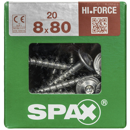 SPAX Holzbauschraube, 8 mm, Stahl, 20 Stk., HI.FORCE 8x80 XXL