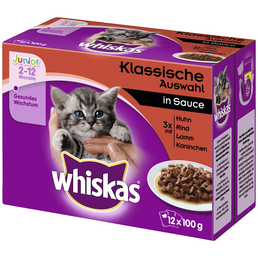 WHISKAS Katzen-Nassfutter, Huhn/Rind/Lamm/Kaninchen, 1200 g
