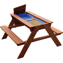 Sunny Kinderpicknicktisch, 4 Sitzplätze, Holz/Hemlockholz