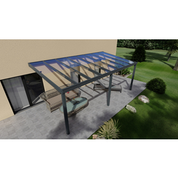 GARDENDREAMS Terrassenüberdachung »Easy Edition«, Breite: 600 cm, Dach: Glas, anthrazitgrau