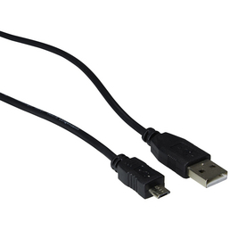 SCHWAIGER USB-Kabel, Micro-B- auf A-Stecker, 1 m, Schwarz