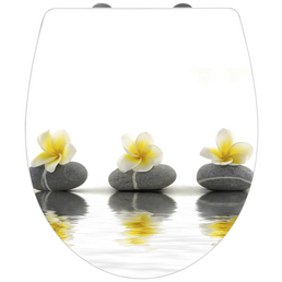 WENKO WC-Sitz »Stones with Flowers«, Duroplast, oval, mit Softclose-Funktion